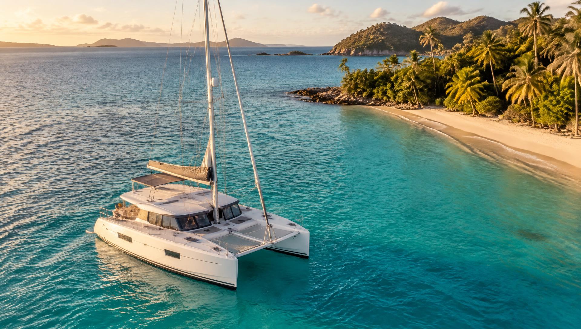 Illustration IA de croisière en catamaran — Bahamas
