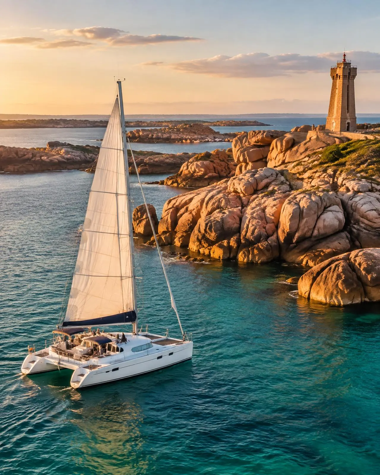 Location catamaran Illustration IA — Bretagne